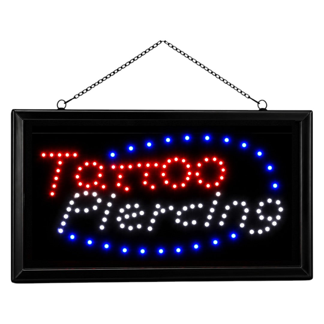 Cartel TATOO PIERCING Led Panel Luminoso Luz Letrero Promocional 220v