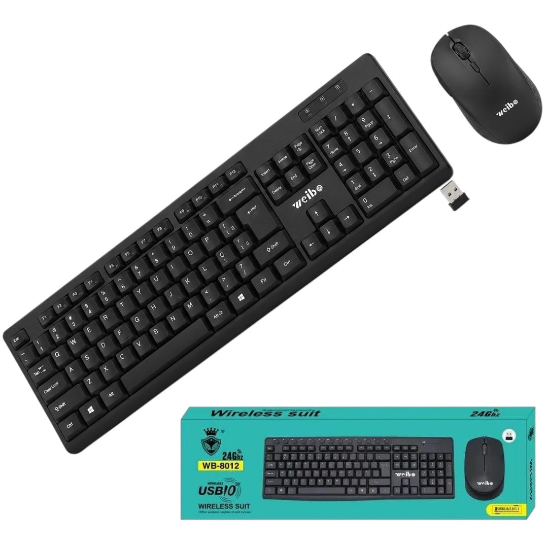 Combo Teclado Mouse Inalámbrico Weibo Wb-8012 Para Pc Notebook