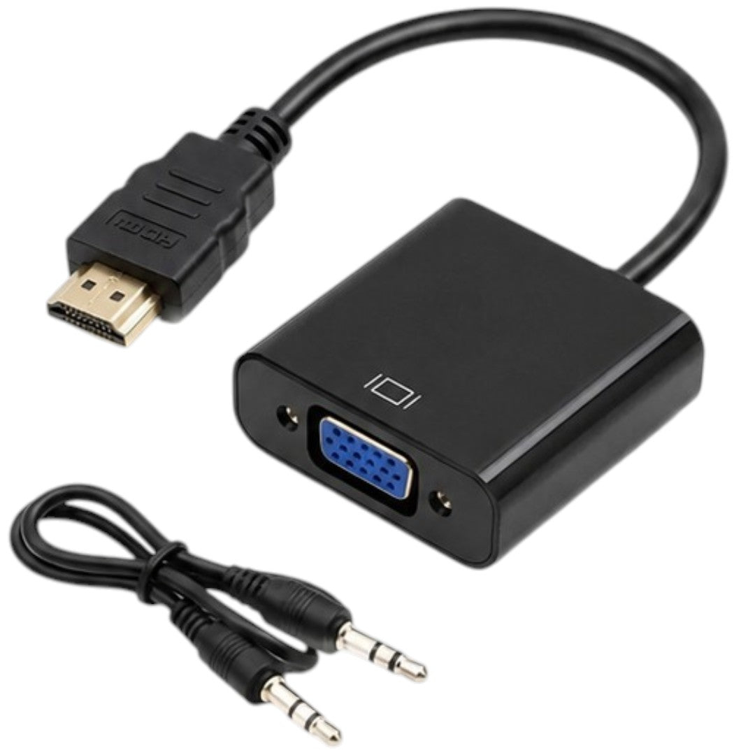 Convertidor Activo HDMI A VGA Con Salida De Audio Auxiliar 3.5mm