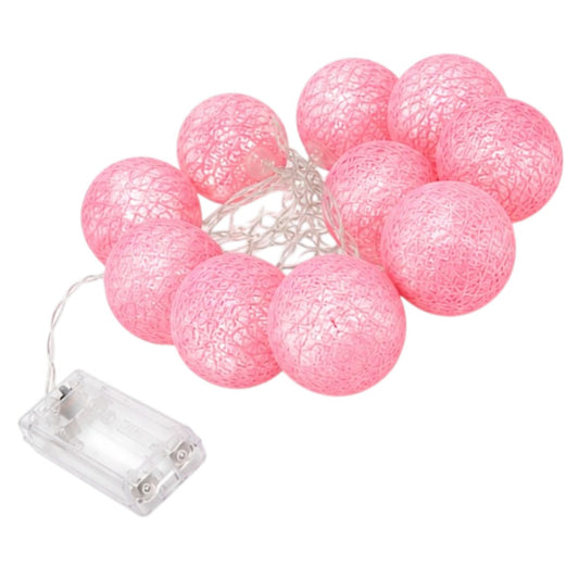Guirnalda Luces LED Celeste A Pila 2 Metros 10 Bolitas Rosa