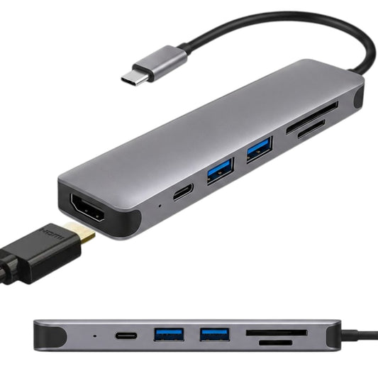 Hdmi a Tipo C 3.0 Usb C 6 en 1 Hub Usb Tarjeta SD