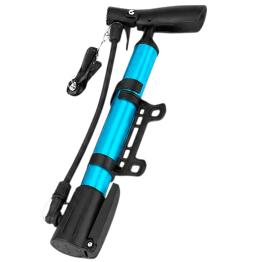 Inflador Manual Para Bicicleta Moto Auto Bomba Con Adaptadores Celeste