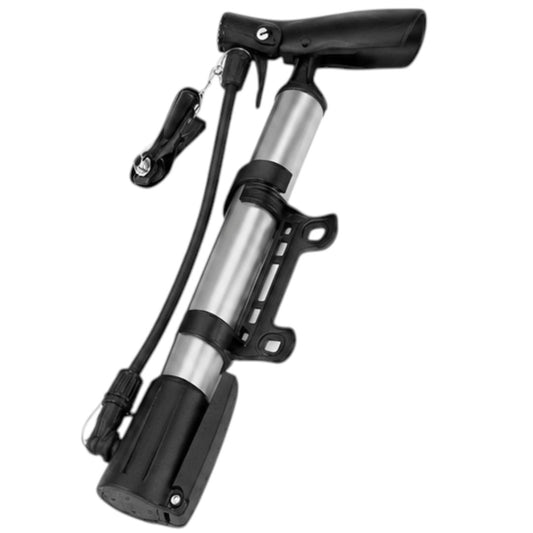 Inflador Manual Para Bicicleta Moto Auto Bomba Con Adaptadores Gris