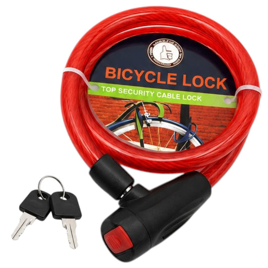 Linga Candado De Seguridad Para Bici Acero 2 Llaves Rojo