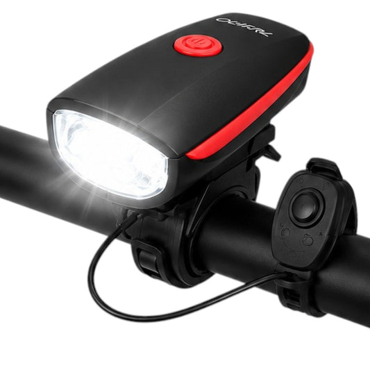 Luz Y Bocina Para Bicicleta Led Delantera 3 Modos Recargable Rojo
