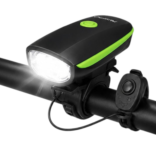 Luz Y Bocina Para Bicicleta Led Delantera 3 Modos Recargable Verde