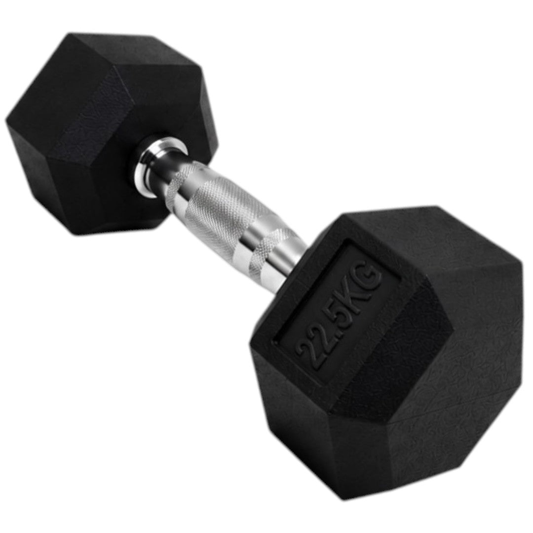 Mancuerna 22.5Kg Hierro Recubierta En Goma Entrenamiento Fitness