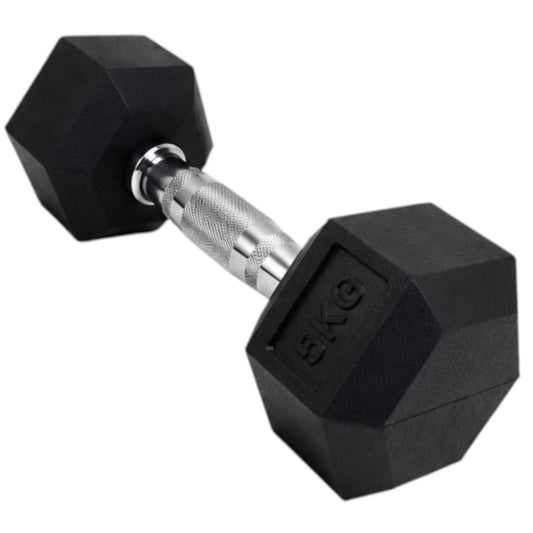 Mancuerna 5Kg Hierro Recubierta En Goma Entrenamiento Fitness