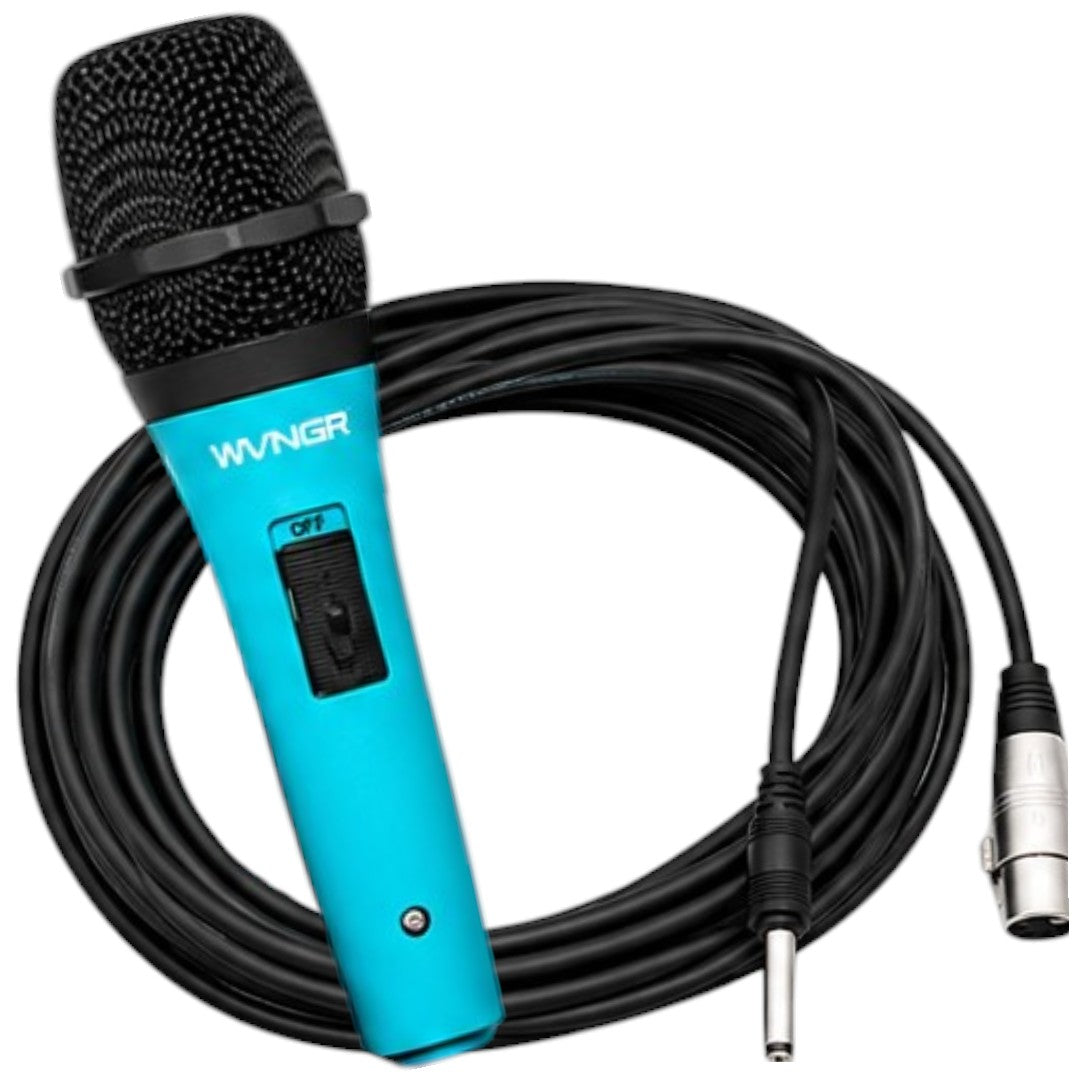Micrófono WVNGR Para Karaoke Voces Con Cable Celeste