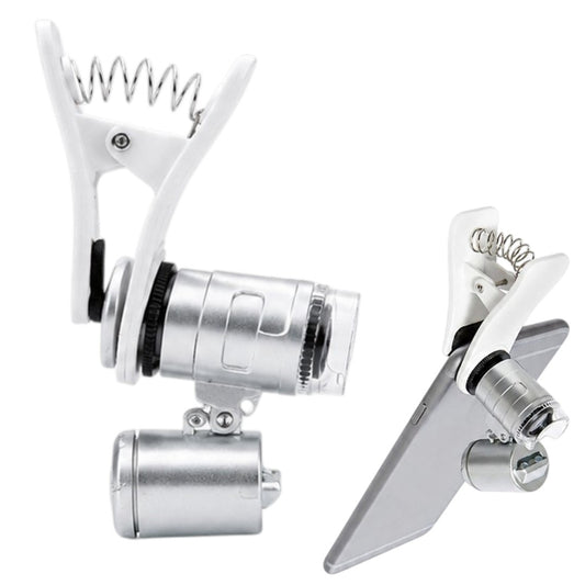 Microscopio Zoom 60X Con LED Para Celular Clip