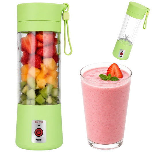 Mini Batidora Licuadora Portátil Recargable USB Mixer Jugos 380ml Verde