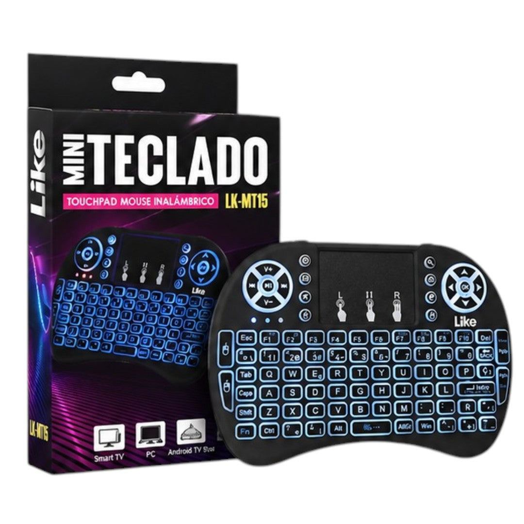 Mini Teclado Inalambrico Smart Tv Box Xbox Iluminado RGB