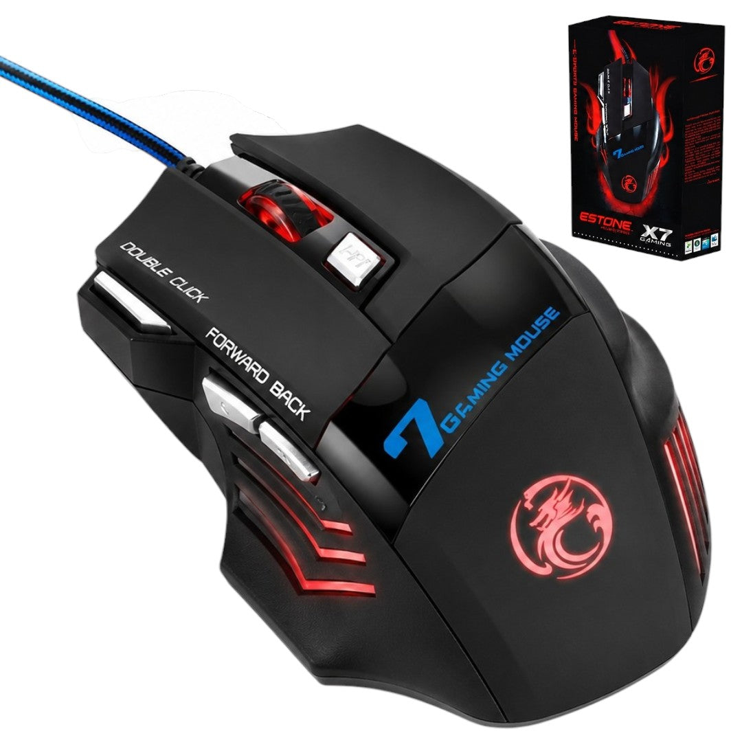 Mouse Gamer Usb 7 Botones Varias Velocidades Gaming Ratón Imeci
