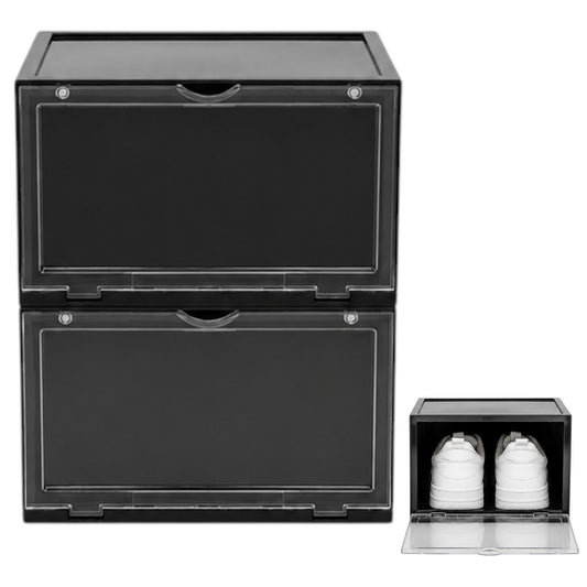 Organizador De Zapatos X2 Cajas Rígidas 36x23x21cm Negro