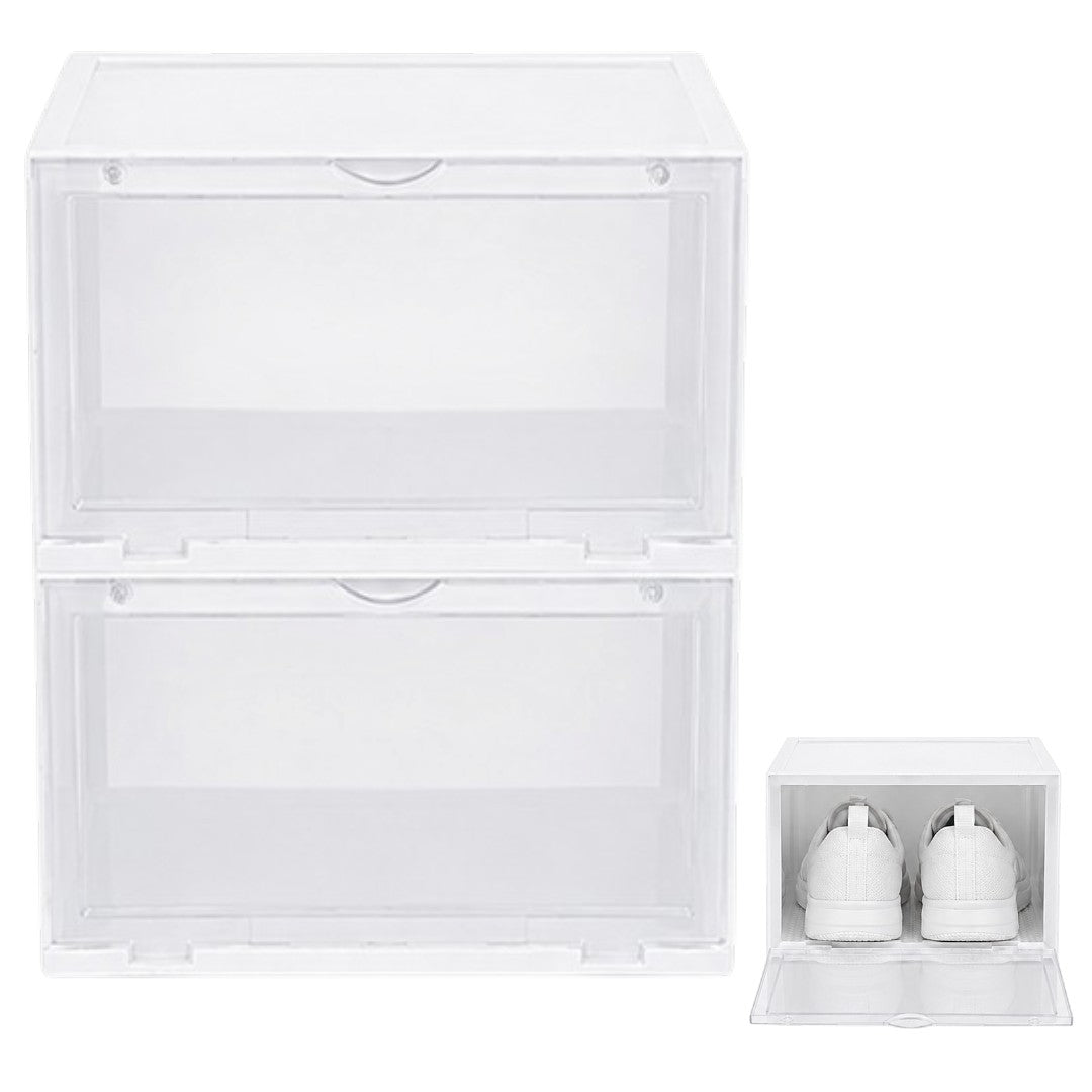 Organizador De Zapatos X2 Cajas Rígidas 36x23x21cm Transparente