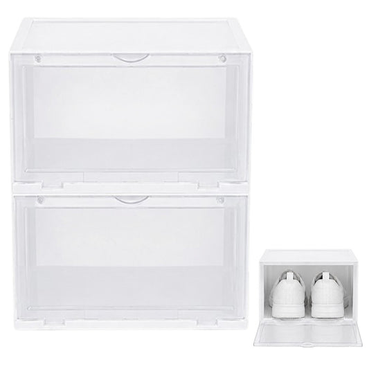 Organizador De Zapatos X2 Cajas Rígidas 36x23x21cm Transparente