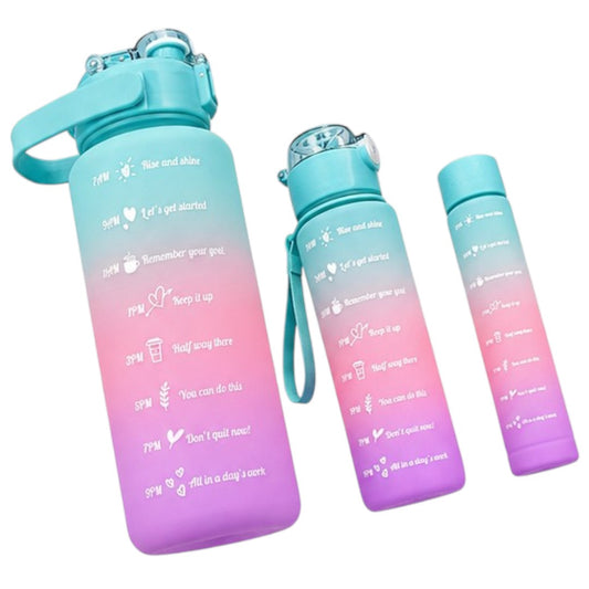 Pack 3 Botellas Motivacionales 2L 900ml 500ml Deportivas B1