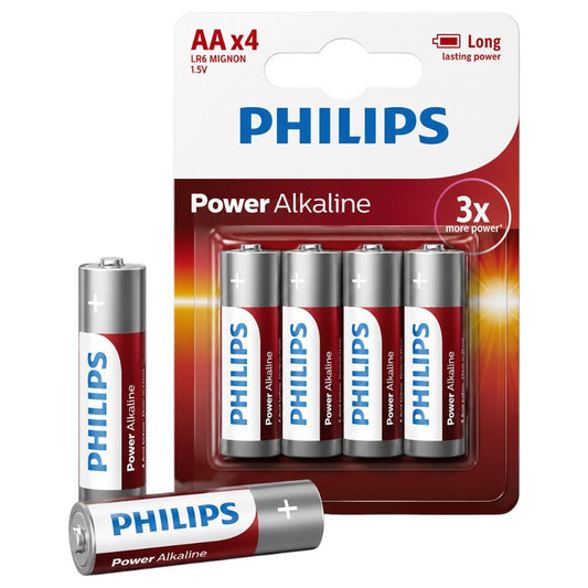 Pack 4 Pilas AA 1.5V Alcalinas Multiuso Larga Vida Útil Original