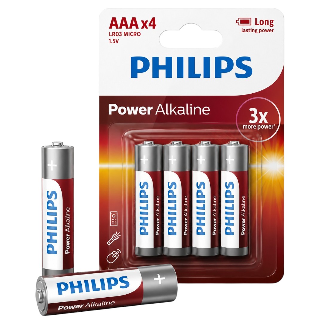 Pack 4 Pilas AAA 1.5V Alcalinas Multiuso Larga Vida Útil Original