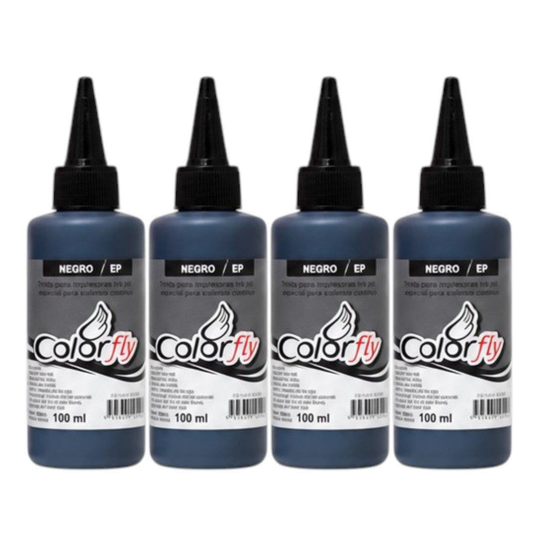 Pack 4 Tintas Negras Para Sistema Continuo Impresoras