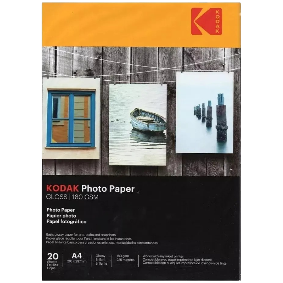 Papel Fotográfico X20 Kodak A4 Imprimible Fotográfica 180g