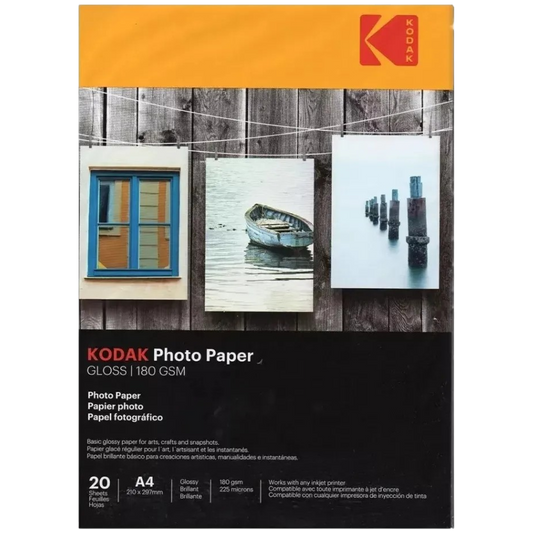 Papel Fotográfico X20 Kodak A4 Imprimible Fotográfica 180g