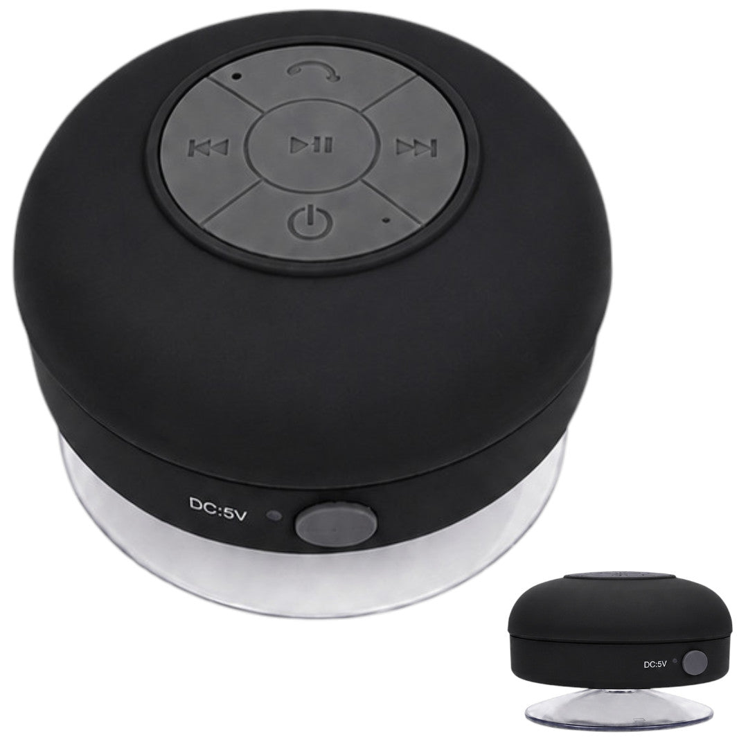 Parlante Bluetooth Para Baño Resistente Al Agua Con Ventosa Negro