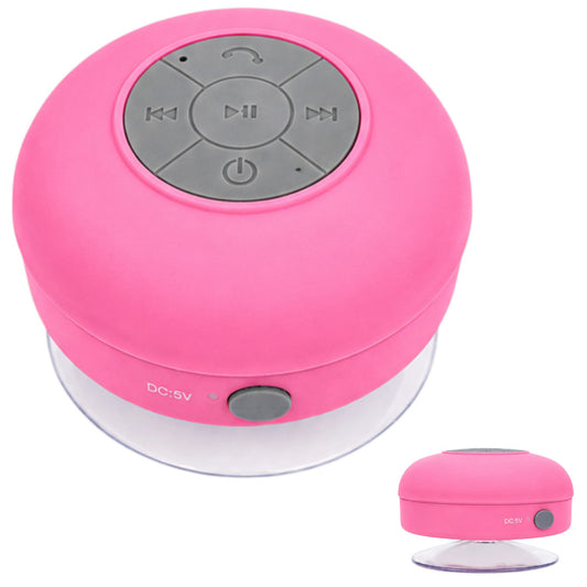Parlante Bluetooth Para Baño Resistente Al Agua Con Ventosa Rosa