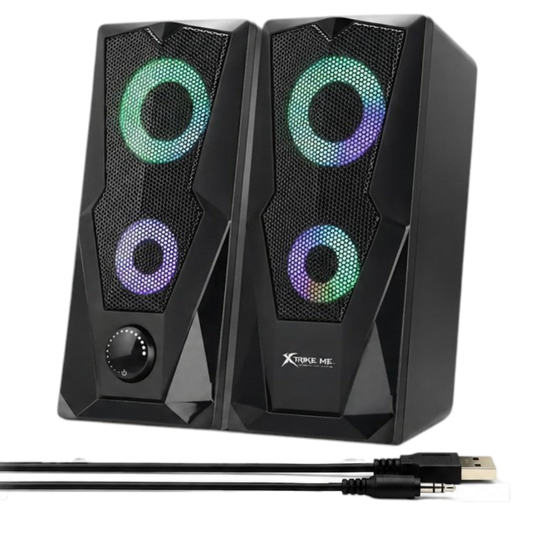 Parlantes Gamer Xtrike Me SK-501 RGB USB Para PC Laptop