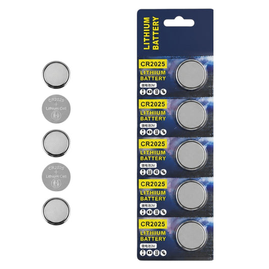 Pilas CR2025 x5 3V Tira Batería Botón Reloj Calculadoras