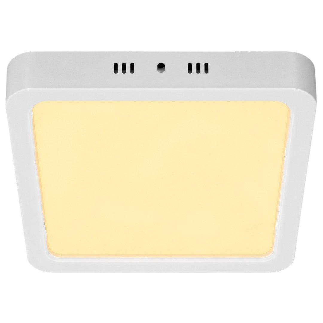 Plafón 12w Luz Amarilla 16cm Cuadrado Aluminio Led Panel Spot Aplique Foco