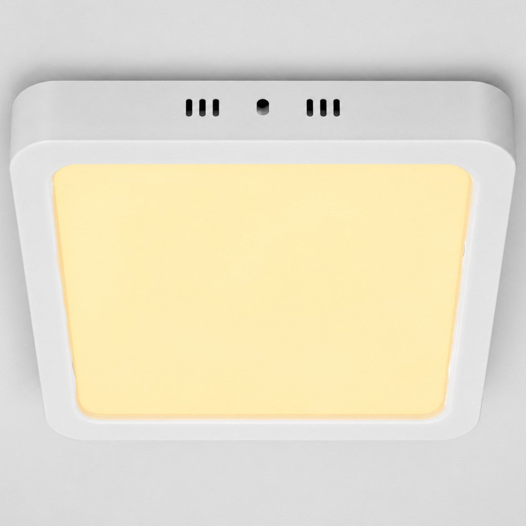 Plafón 18w Luz Amarilla 21cm Cuadrado Led Panel Spot Aplique Foco