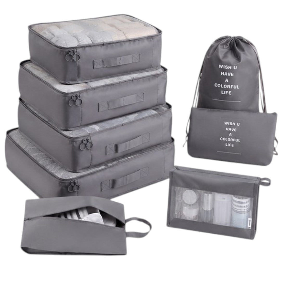Set 8 Bolsas Organizadoras De Ropero Viaje Impermeable