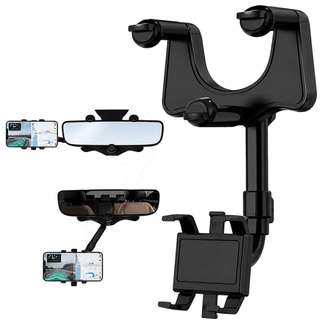 Soporte Celular Auto 360° Espejo Retrovisor Rotación