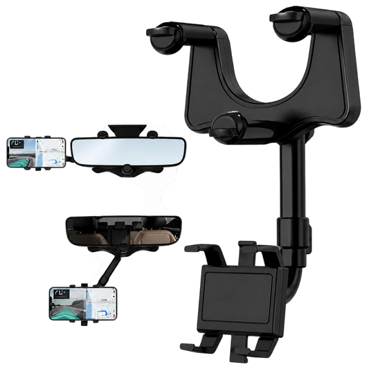 Soporte Celular Auto 360° Espejo Retrovisor Rotación