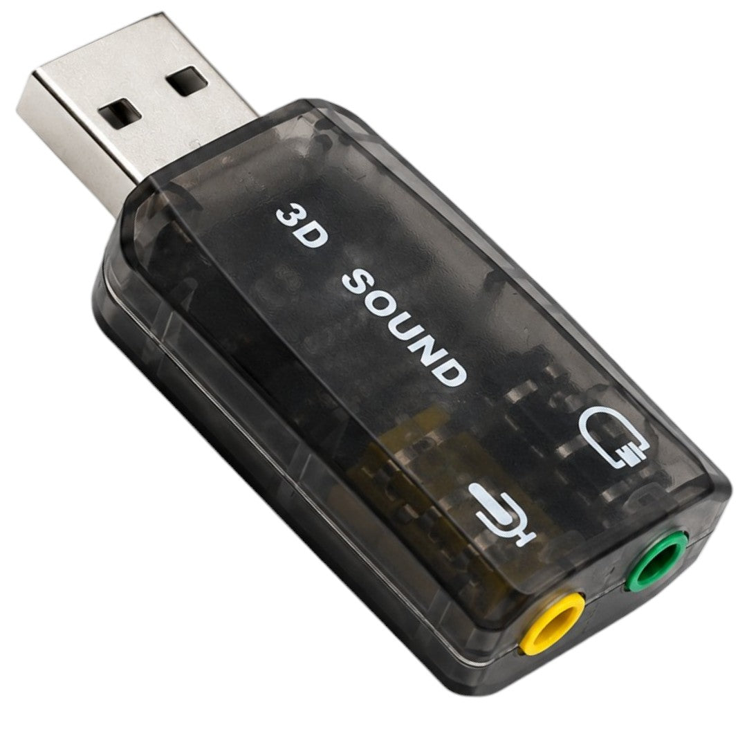 Tarjeta De Sonido Usb 2.0 Para Pc Audio Y Micro 7.1 Canales 3.5mm Negro