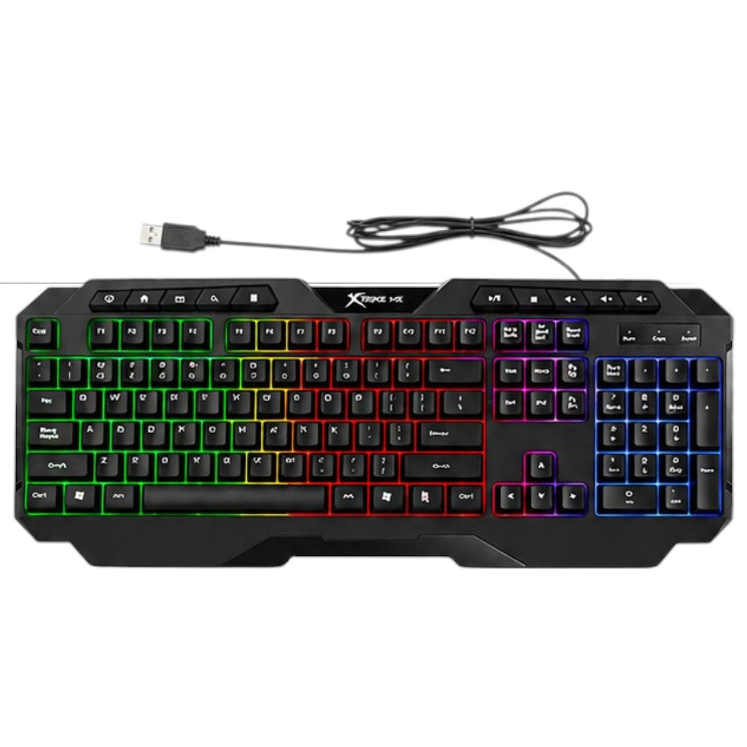 Teclado RGB Para PC Gamer Xtrike Me KB-306 En Español Color