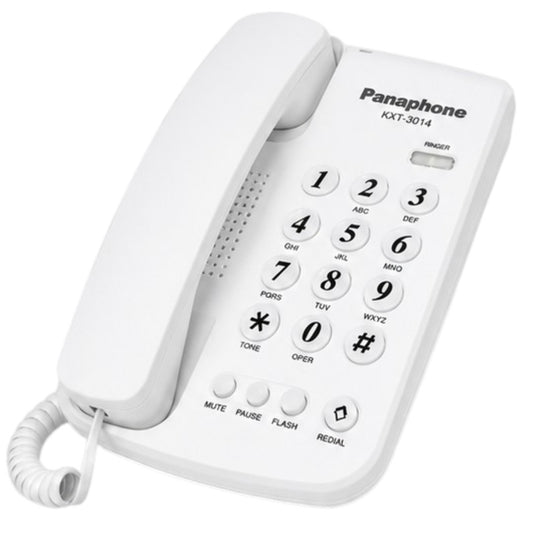 Teléfono Fijo De Mesa Panaphone KXT-3014 De Linea Base Blanco