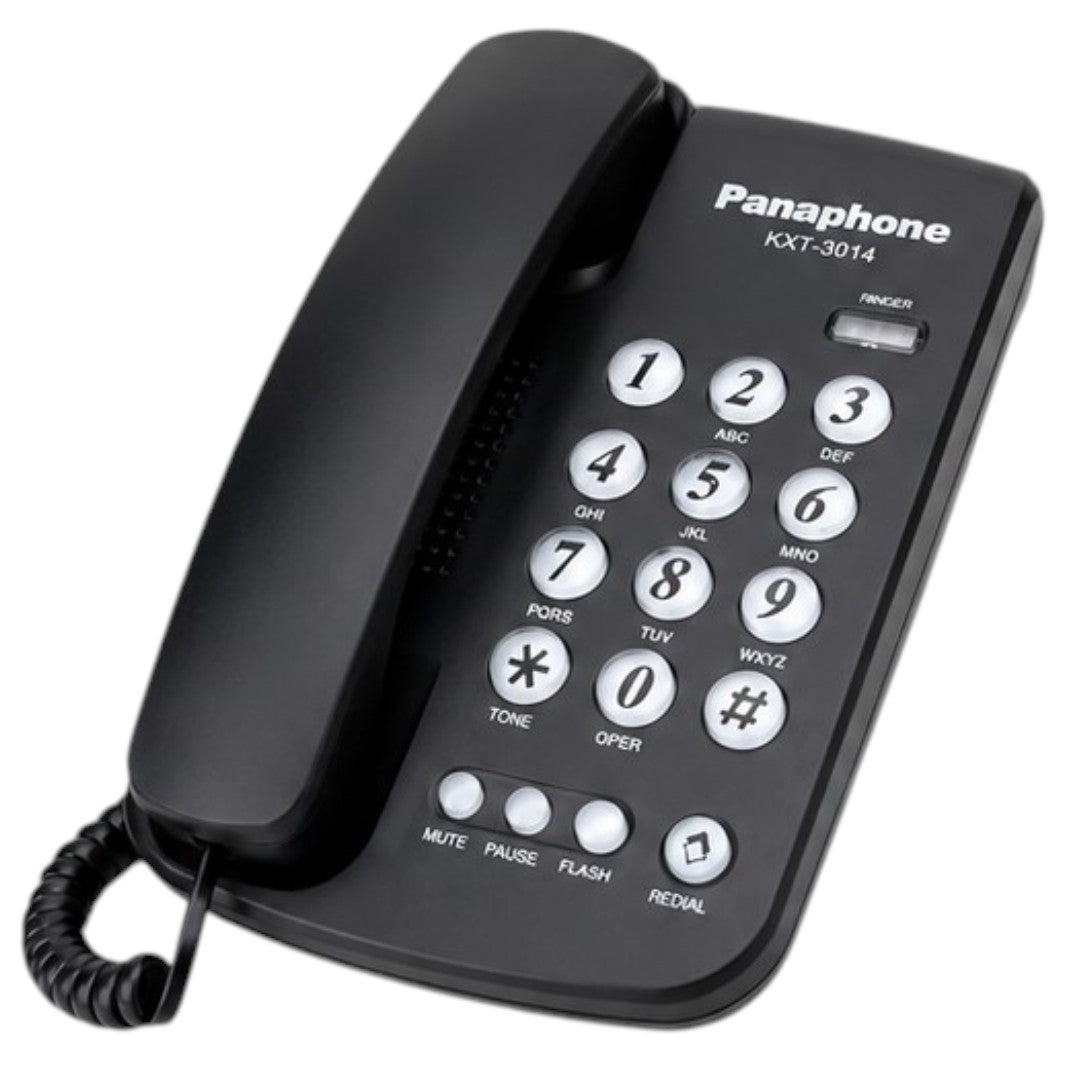 Teléfono Fijo De Mesa Panaphone KXT-3014 De Linea Base Negro