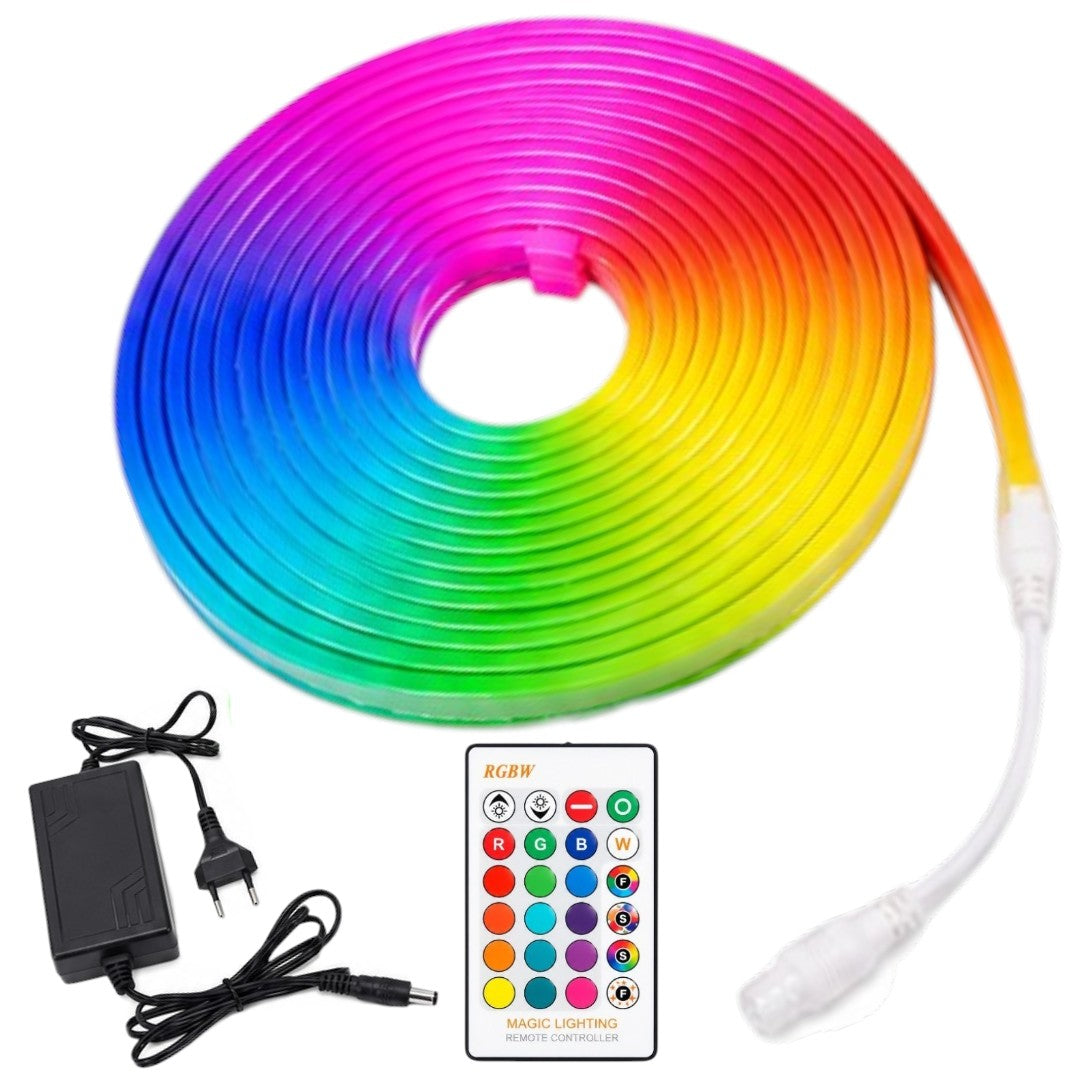 Tira 5m Neón Con Control RGB Flexible Cinta Luces Led Luz