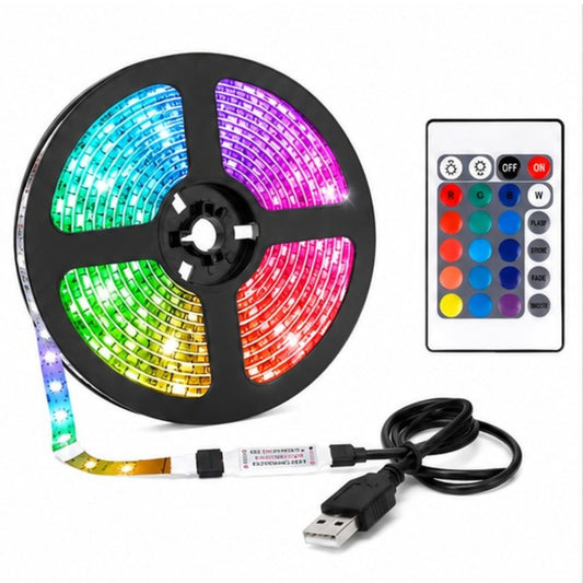 Tira LED RGB USB 2 Metros 5050 Con Control Remoto